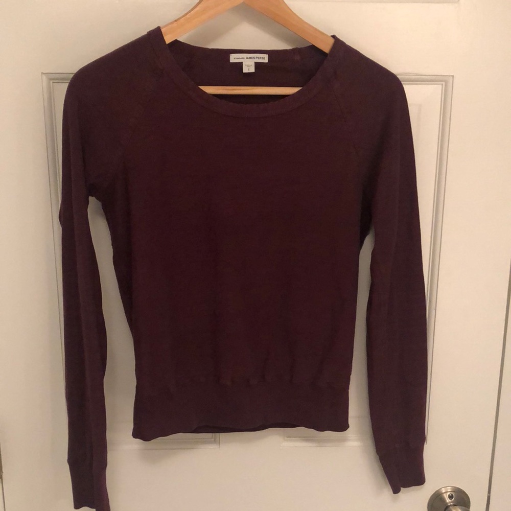 James Perse Maroon Raglan L/S size 1